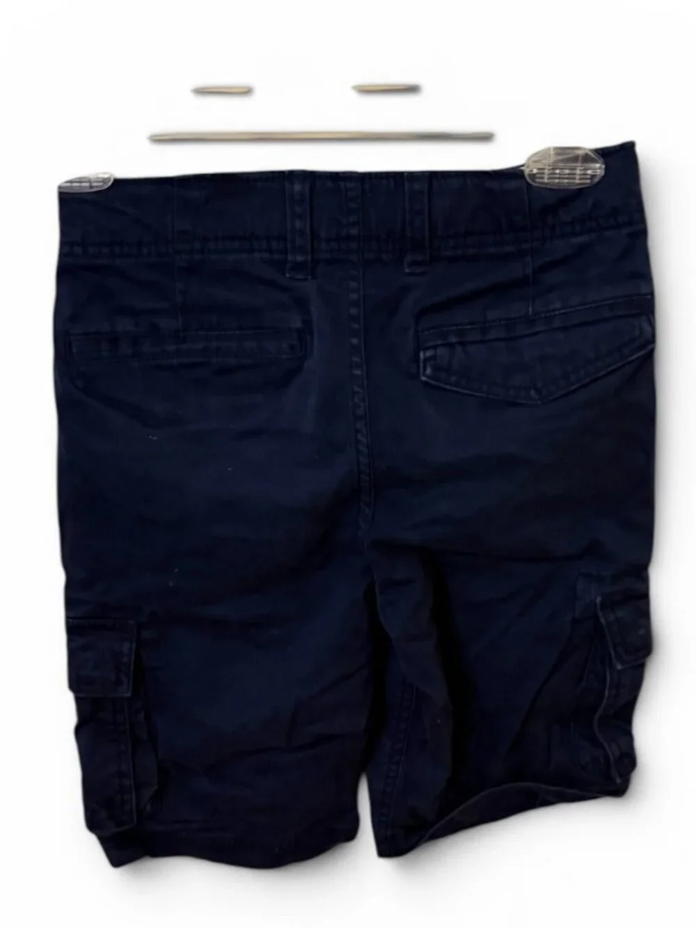 GAP Kids Boys 10 Slim Cargo Shorts Navy Blue Adjustable Waist Button Zip - Picture 3 of 4